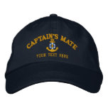 Captain&#39;s Mate Easily Personalized Embroidered Baseball Hat at Zazzle