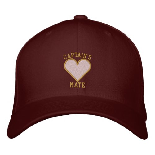 CAPTAINS MATE Heart design Embroidered Baseball Cap