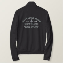 Captain's Mate Silver Anchor Easily Personalized Embroidered Jacket Captain's Mate Silver Anchor Easily Personalized Embroidered Jacket