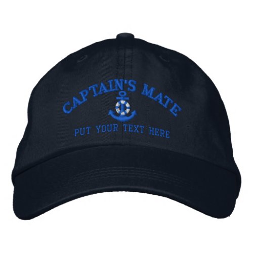 Captains Mate Your Boat Name Your Name or Both Embroidered Baseball Hat