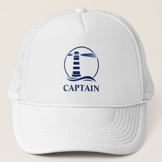 Captain's Nautical  Classic Lighthouse Trucker Hat (Front)