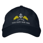 Captains Personalized Boat Anchor Embroidered Baseball Cap at Zazzle