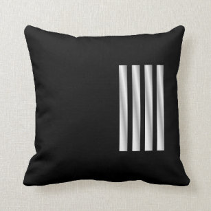 Captain's Pillow - Black and Silver Stripes