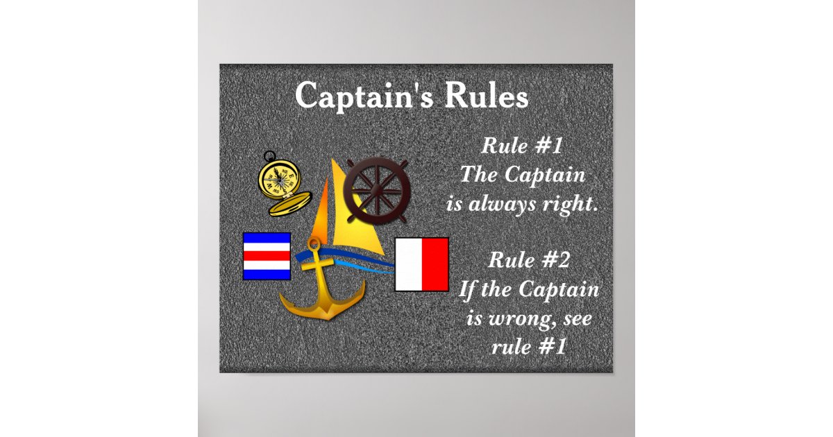 Captain's Rules_ poster | Zazzle.com