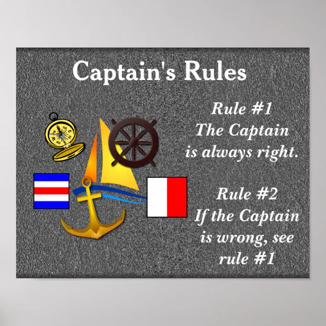 Captain's Rules_ poster | Zazzle