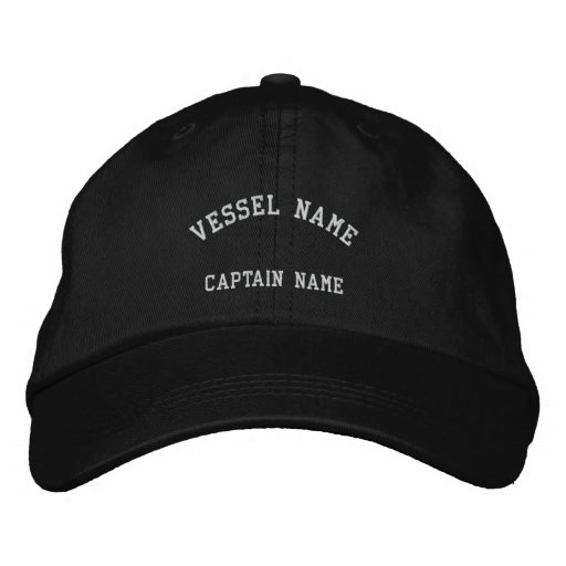Captains Vessel Embroidered Cap Black | Zazzle