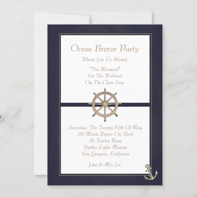 Captains Wheel Invitation | Zazzle