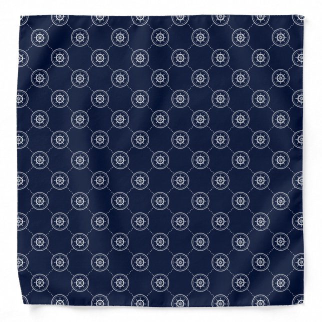 Captain'S Wheel Pattern Bandana (Front)