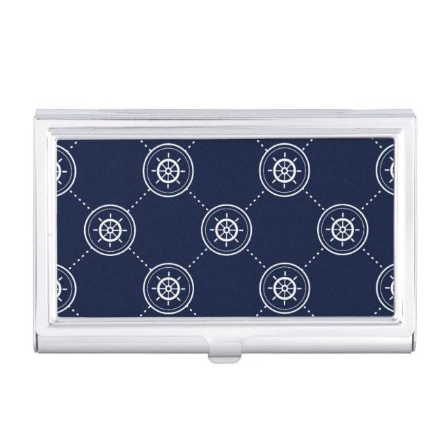 Captain'S Wheel Pattern Business Card Case (Front)