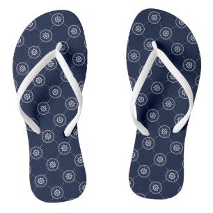 Captain'S Wheel Pattern Flip Flops