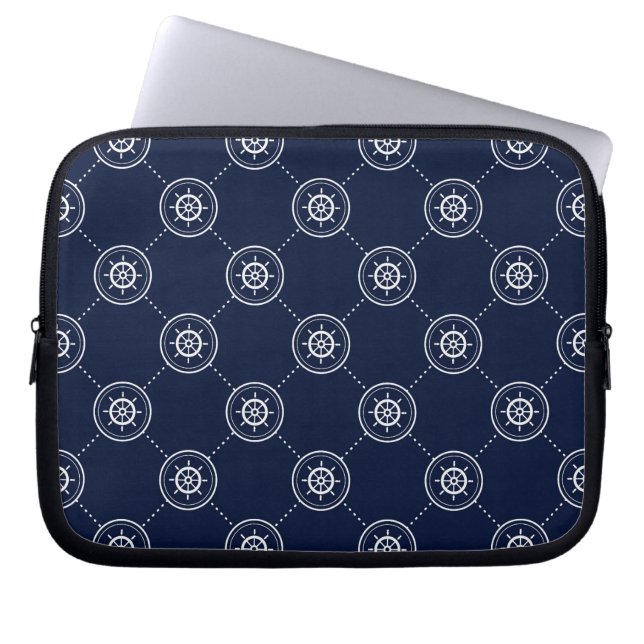 Captain'S Wheel Pattern Laptop Sleeve (Front)