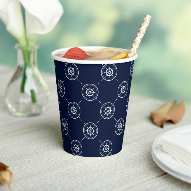 Captain'S Wheel Pattern Paper Cups (Insitu)