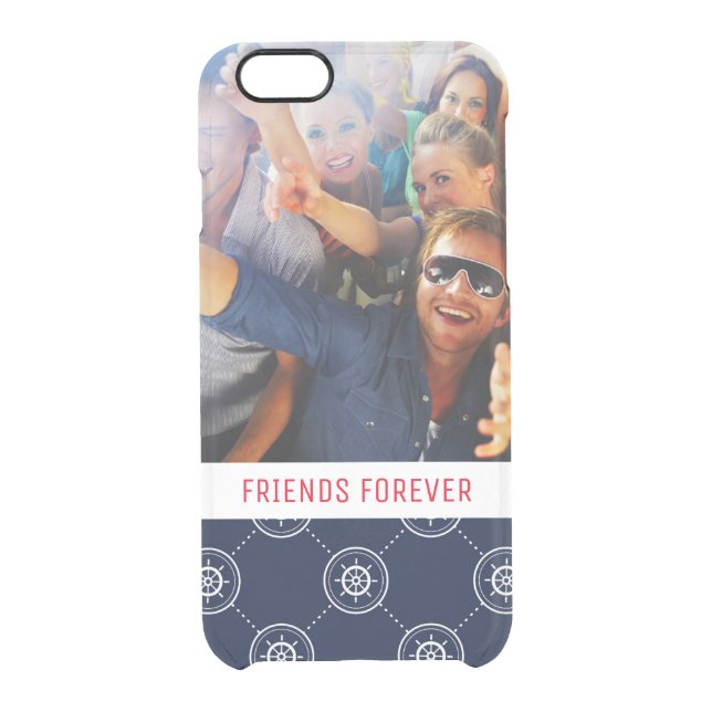 Captain'S Wheel Pattern | Your Photo & Text Uncommon iPhone Case (Back)