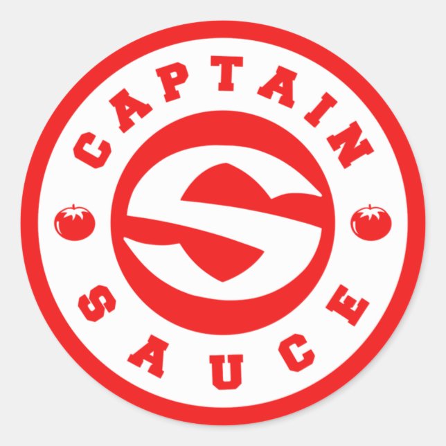 CaptainSauce Tomato Classic Round Sticker (Front)