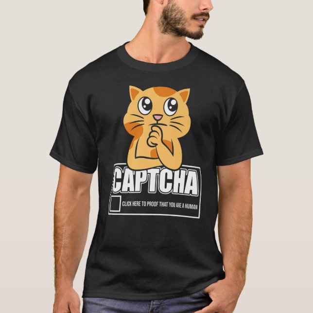 Captcha Cat Robot T-Shirt (Front)
