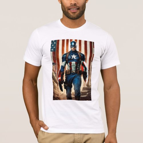 Caption America T_shirt Print Mens Outfit