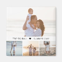 Captioned Collage Editable Color Photo Magnet