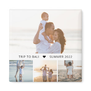 Captioned Collage Editable Color Photo Magnet