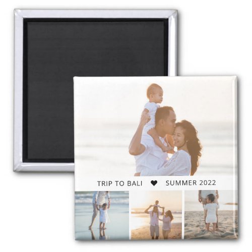 Captioned Collage Editable Color Photo Magnet