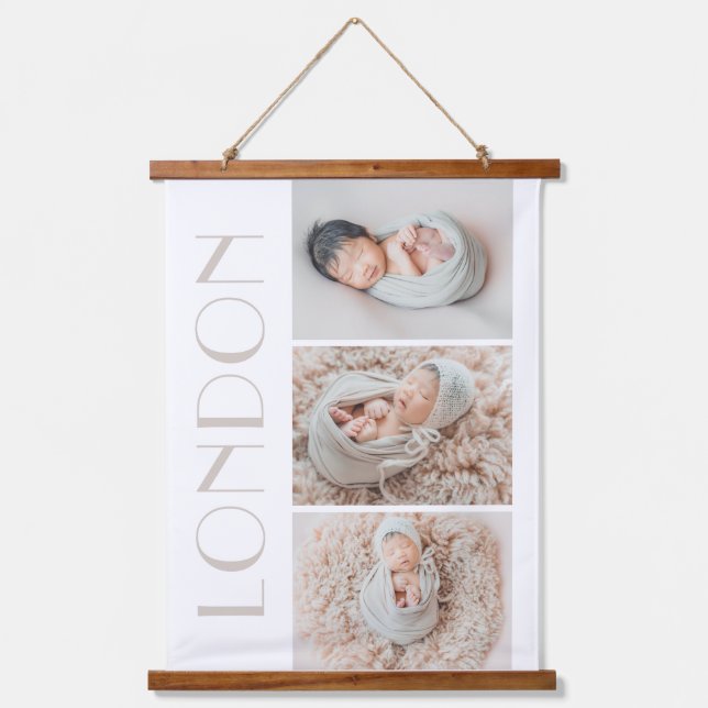 Captioned Photo Strip Editable Color Wall Tapestry (Front)
