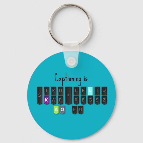 Captioning is Cool Steno Keyboard Key Fob