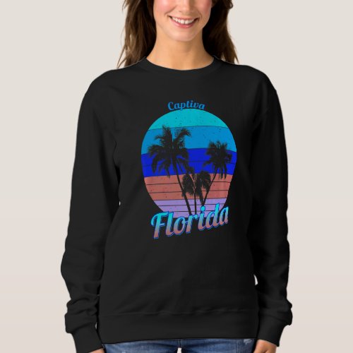 Captiva Florida Retro Tropical Palm Trees Vacation Sweatshirt