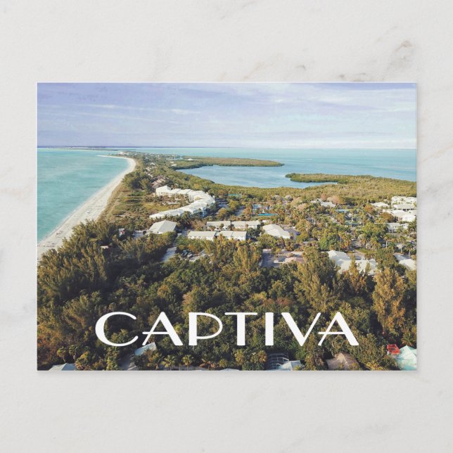Captiva Island, Florida Aerial View Photo Postcard (Front)