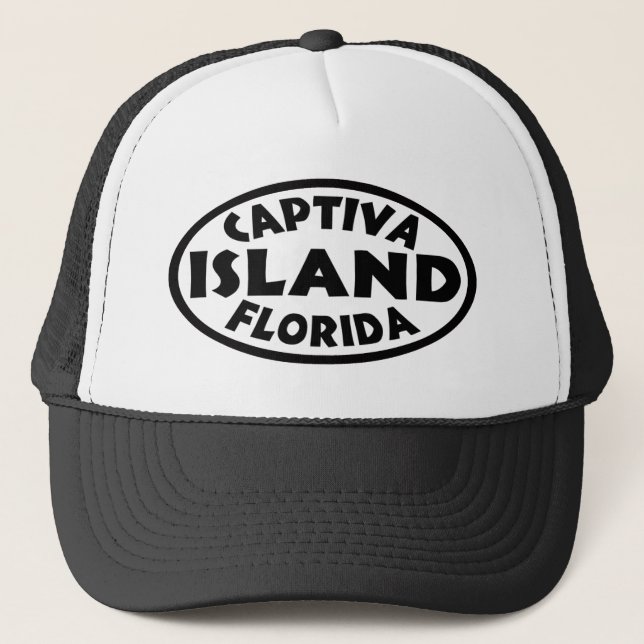 Captiva Island Florida black Trucker Hat (Front)
