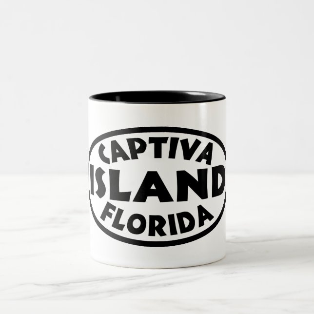 Captiva Island Florida black Two-Tone Coffee Mug (Center)