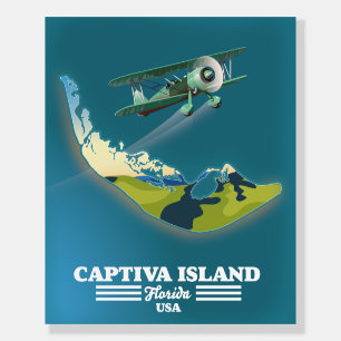 Captiva Island Florida USA map Foam Board