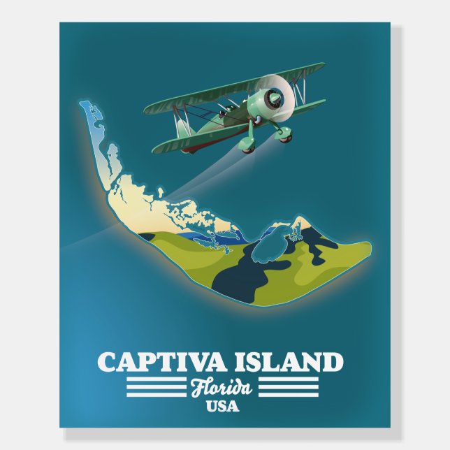 Captiva Island Florida USA map Foam Board (Front)