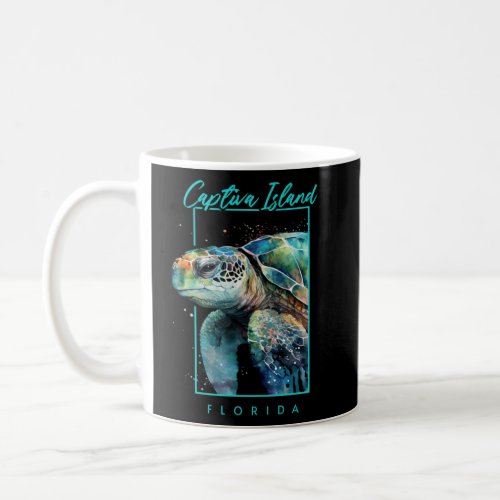 Captiva Island Florida Watercolor Sea Turtle Portr Coffee Mug
