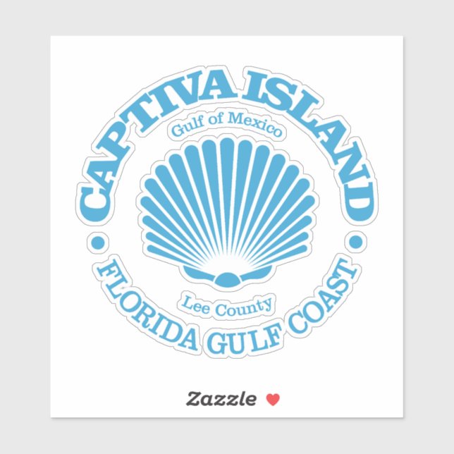 Captiva Island (seashell) Sticker (Sheet)