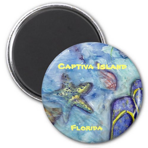 Captiva Island Watercolor Florida Art Magnet