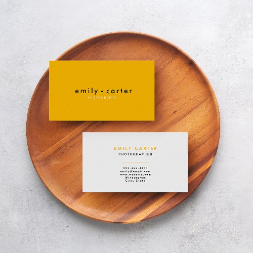 Captivate with Minimalist Chic Trendy Yellow Business Card