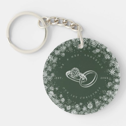 Captivating 1st Christmas Newlywed Keepsake Keychain