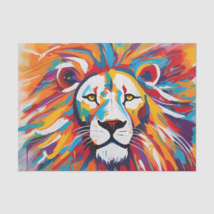 Captivating abstract beauty white lion tissue paper