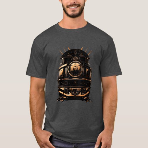 Captivating Abstract Portrait Painting of a Train  T_Shirt