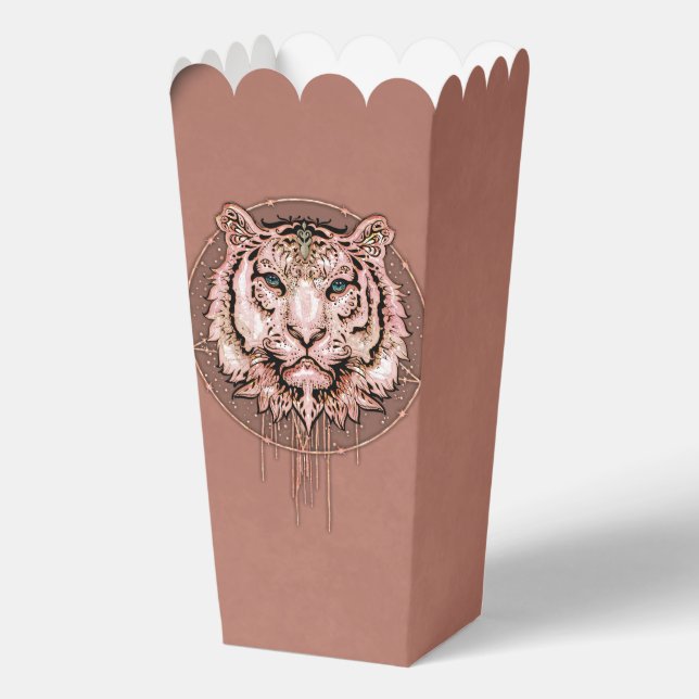 Captivating and artistic depiction of a tiger favor boxes (Back)
