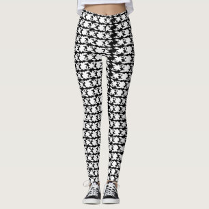 Captivating Black and White Pattern Photo Leggings