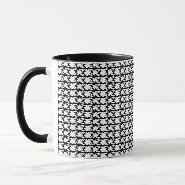 Captivating Black and White Pattern Photo  Mug (Left)