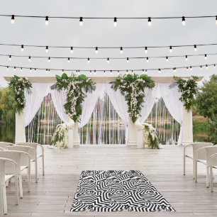 Captivating Black and White Star Illusion Rug
