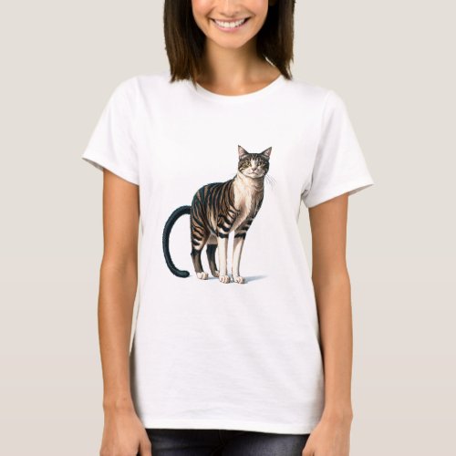 Captivating Cat Portrait Adorable Feline Engaging T_Shirt