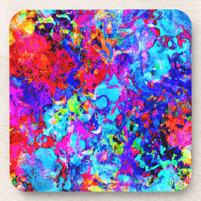 Captivating Color Schemes of Abstract Pattern Beverage Coaster (Front)
