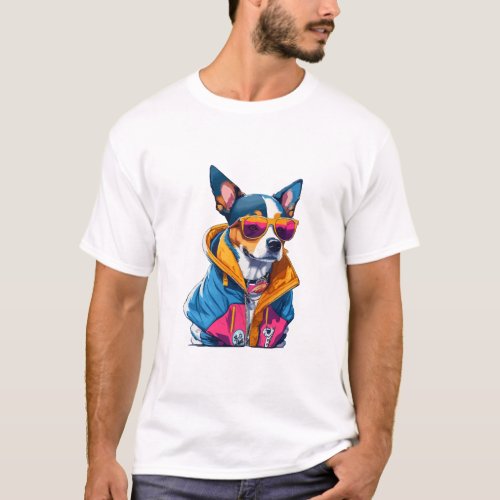Captivating Dog Portraits Hip Hop Style  T_Shirt