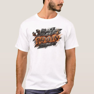 Captivating EAT SLEEP TRAIN REPEAT Designer T-Shirt