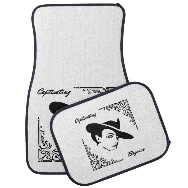 Captivating Elegance Beautiful Modern Woman Car Floor Mat (Set)