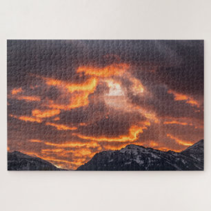 Captivating Fiery Sunset Sky Jigsaw Puzzle