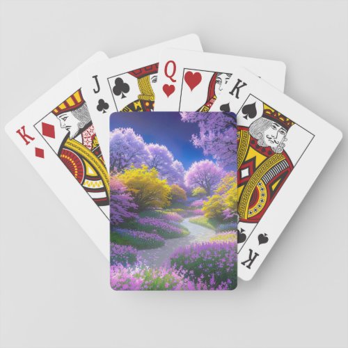 Captivating Garden of Sakura Poker Cards