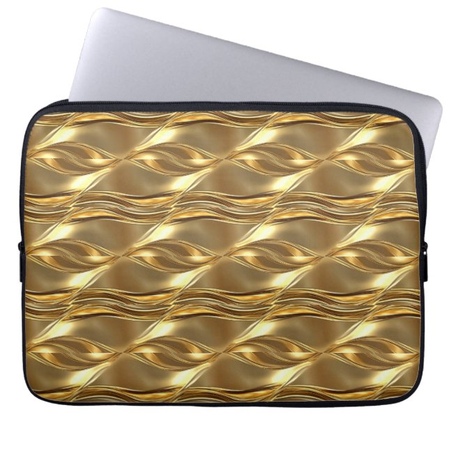 Captivating gold pattern laptop sleeve (Front)